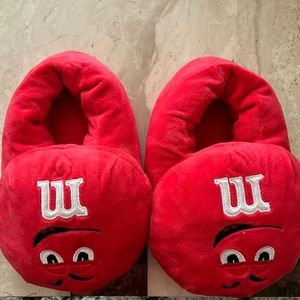 Kids red M &M slippers size 5-6